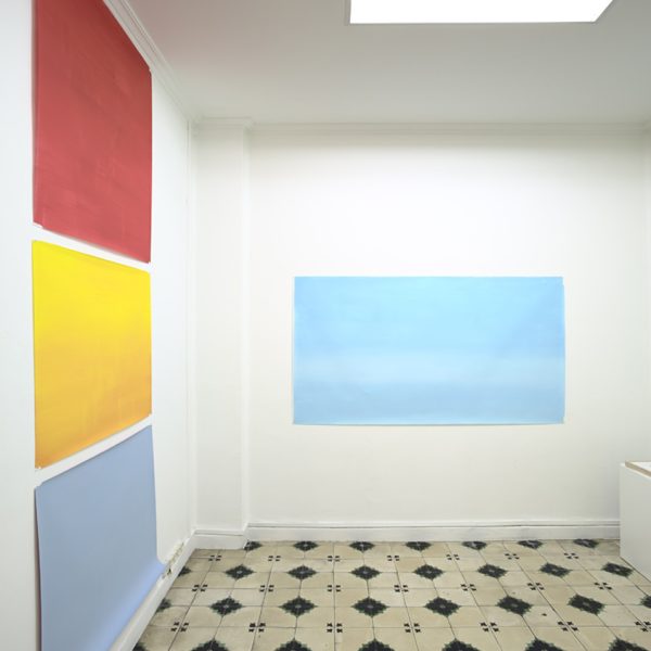 Vista de la exposición, 2015. Acrílico sobre papel poliester. Diferentes medidas