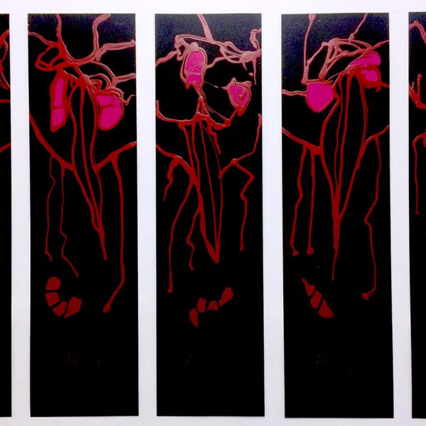 Them, 2010.  Acrílico sobre PVC. 15 piezas. 85 x 23 cm.