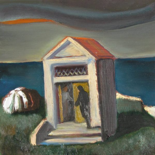 La visita, 2017. Óleo sobre tabla. 30 x 30 cm