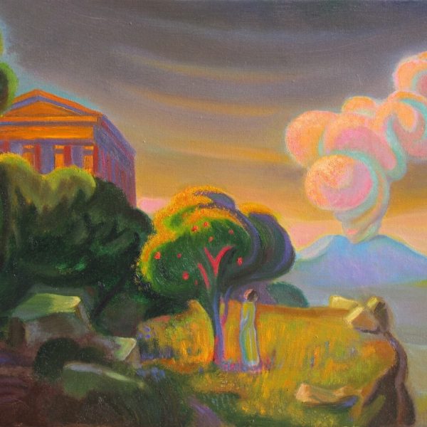 Mujer junto a un árbol, 2017. Óleo sobre lienzo. 61 x 46 cm