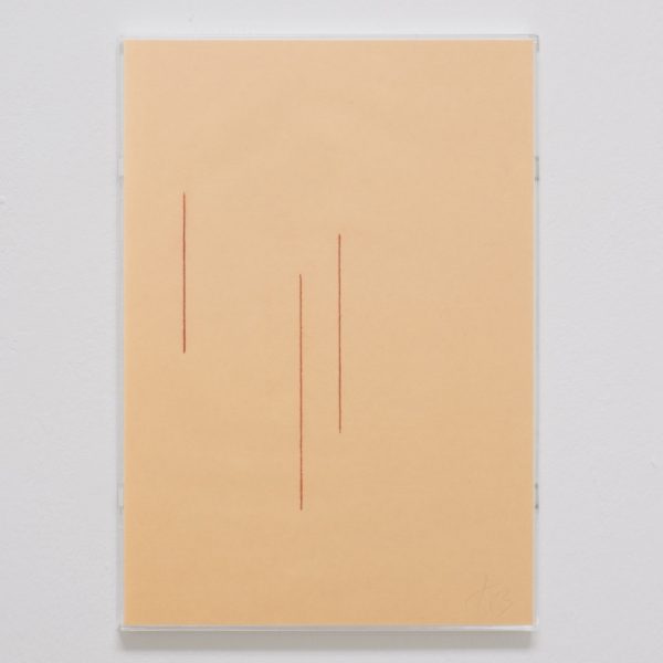 Three lines Nº 2, 2017. Lápiz conté sobre papel. 30 x 21 cm.