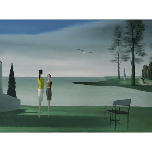 Conversación, 2015. Óleo sobre lienzo. 46 x 27 cm