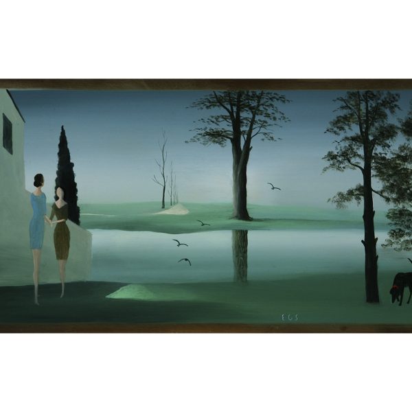 Conversación, II, 2015. Óleo sobre lienzo. 17 x 34 cm