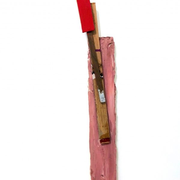 Teo Soriano. S/T, 2016. Óleo sobre madera, 77 x 18 x 8,5 cm.