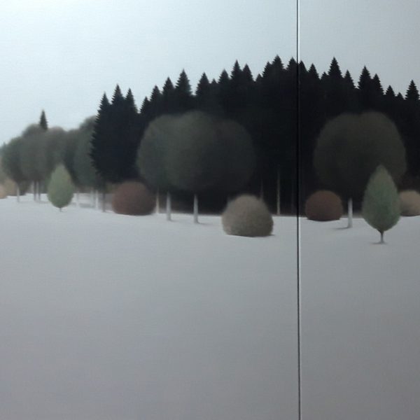 Leo Wellmar. Stillness, I y II, 2019. Óleo sobre lienzo. 89 x 219 cm