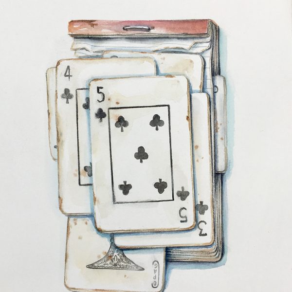 Club de Bridge 4, 2018. Acuarela sobre papel. 26 x 18 cm