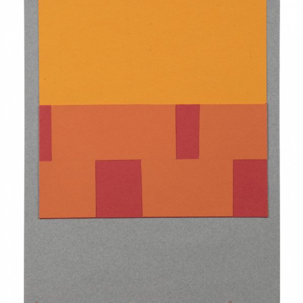 Amador. Collage amarillo y salmón. 30x22 cm