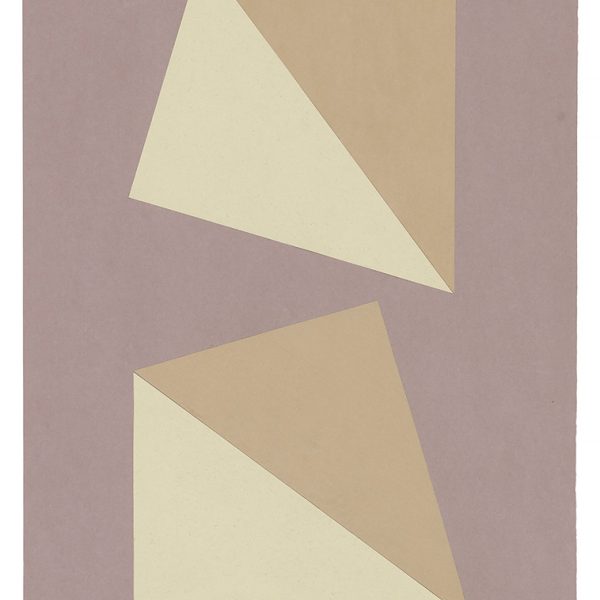 AMADOR. Cuatro triángulos egipcios, 1990. Collage sobre cartulina verjurada. 85 x 52 cm