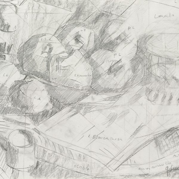 M. Gómez-Morán. Estudio, 2003. Grafito y carboncillo sobre papel Canson. 32,5 x 45 cm