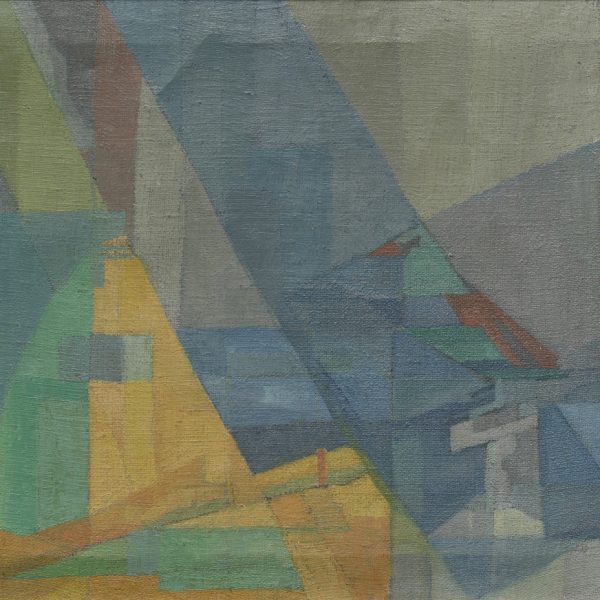 M. Gómez-Morán. Bodegón con mandolina. París 1957. Oleo sobre arpillera. 55 x 73 cm
