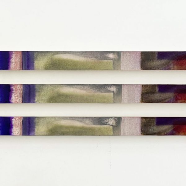 Plágaro. Identical papers, 2022. Ref P004. Mixed media on 640 grs. Indian rag paper glued on wood. Set 3 units 31 x 92 x 5 cm. Unit 7 x 92 x 5 cm