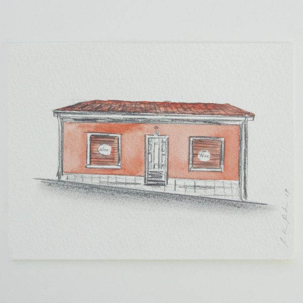 Natalia Pastor. Casina, Alen. Watercolor and graphite on paper. 11 x 14,6 cm