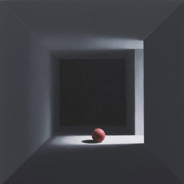 Monica Dixon. Little red ball nº3. Acrílico sobre lienzo. 50 x 50 cm