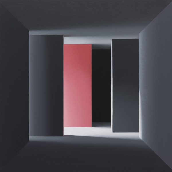 Mónica Dixon. Thinking deep red. Acrílico sobre lienzo. 100 x100 cm