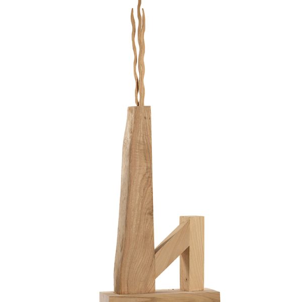 Adolfo Manzano. ¿Quién construyó Tebas? Madera de castaño. 17 x 43 x 12 cm