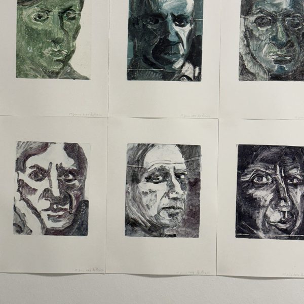 Maria Gimeno. Pop! Picasso, 2024. Monotipo sobre papel 25 x 20 cm