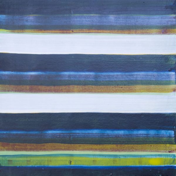 María Álvarez. Tríptico, 2023. Acrílico sobre papel y madera 24,5 x 73,5 x 3 cm