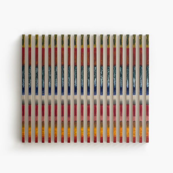 Plágaro. Pinturas Iguales, 2024. Ref. 1450. Técnica mixta sobre loneta montada en madera. Set 20 unidades. 200 x 233 x 7 cm