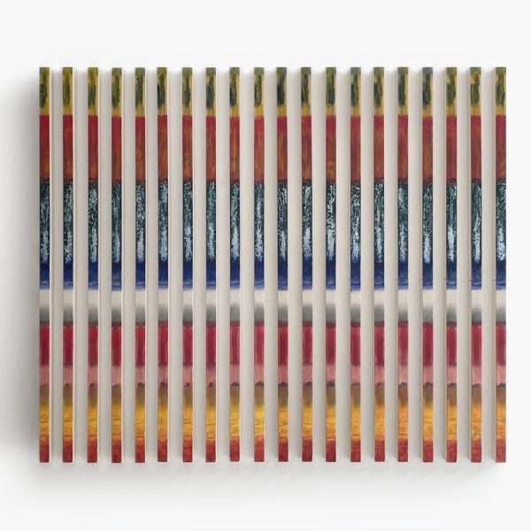 Plágaro. Ref 1450. Pinturas iguales, 2024. Técnica mixta sobre loneta montada en madera Set 20 uds. 200 x 233 x 7 cm