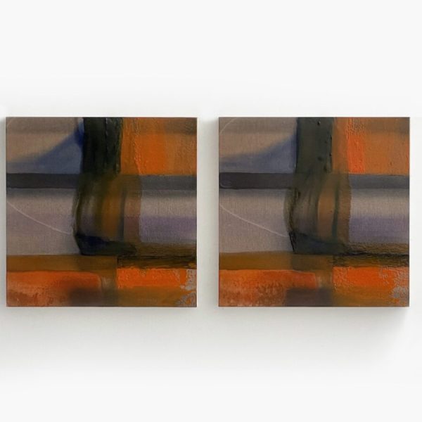 Plágaro. Ref 1444. Pinturas iguales, 2023. Técnica mixta sobre loneta montada en madera. Set 2 uds. 50 x 105 x 5 cm
