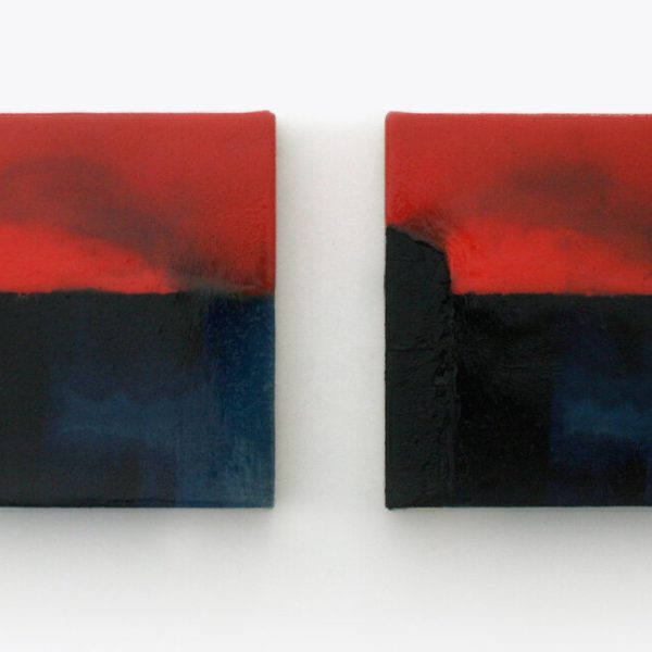 Plágaro. Ref. 1276 Pinturas Iguales, 2016. Mixta sobre lienzo montado en madera. 2 uds. 18 x 41 x 3 cm
