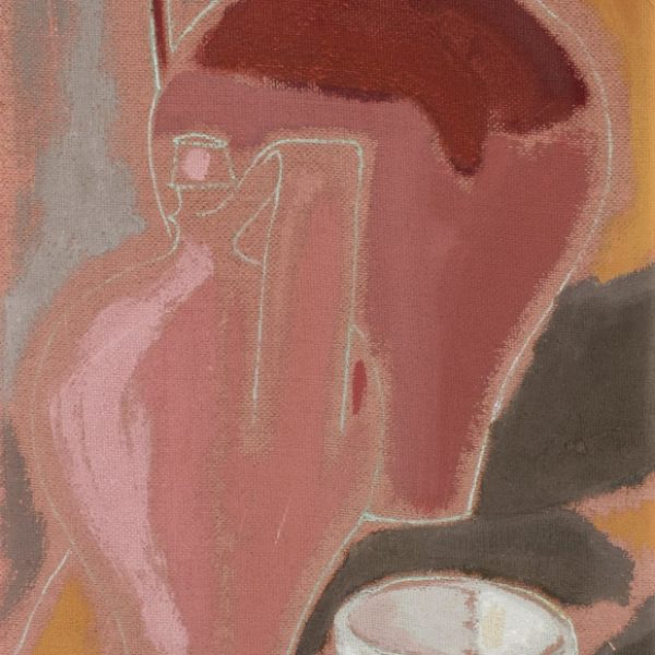 Paulino Vicente El Mozo. Bodegón. Óleo sobre tablex, 68 x 34 cm