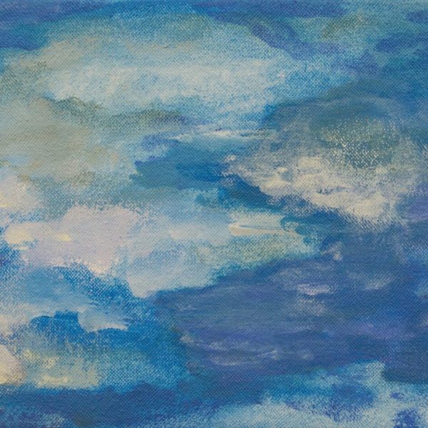 Morgan Bancon. Cielo turquesa, II, 2025. Acrílico sobre lienzo. 19 x 24 cm