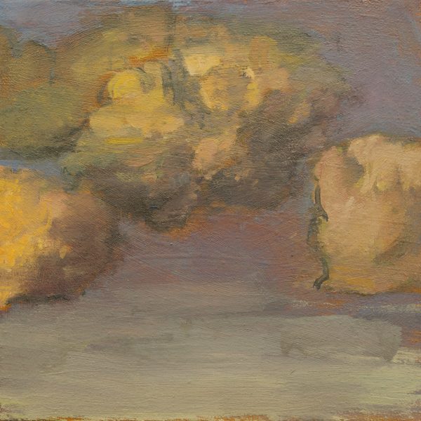 Morgan Bancon. Cielo dorado, 2025. Óleo sobre lienzo. 25 x 26 cm