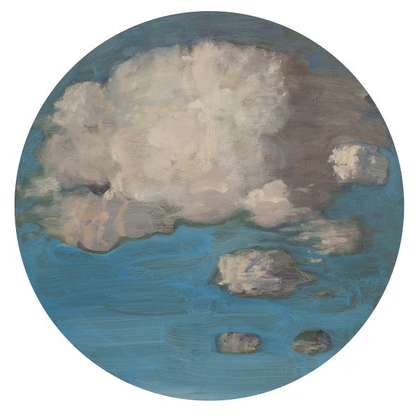 Morgan Bancon. Cielo turquesa, 2025. Acrílico sobre lienzo. 40 x 40 cm
