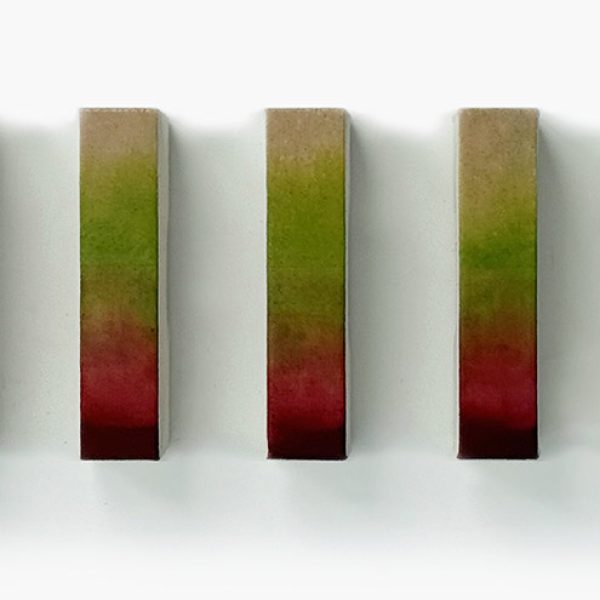 Plágaro. Cuadros Iguales, 2019. Ref. 1330. Técnica mixta sobre loneta montada en madera. 7 Ud. 22 x 77 x 7 cm