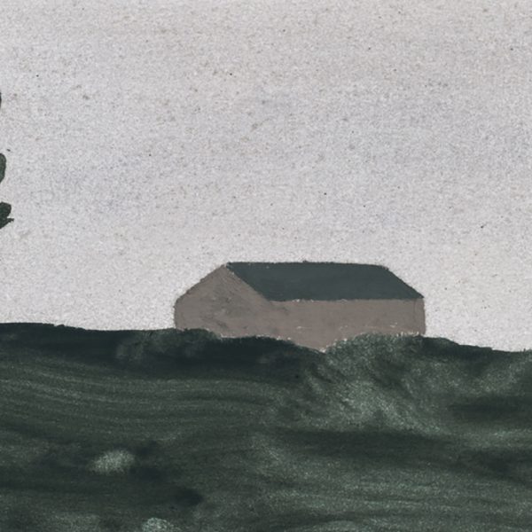 Galano. Casa que asoma, 2025. Óleo sobre papel pegado a tabla. 17 x 24 cm