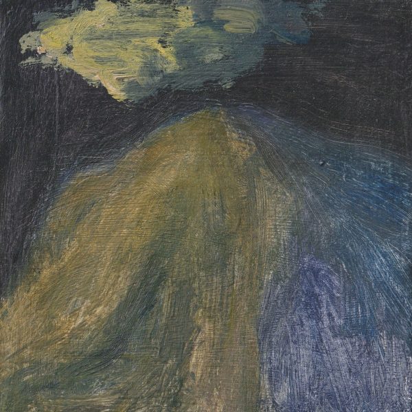 Morgan Bancon. Paisaje nocturno, 2025.  Óleo:sobre lienzo. 12 x 12 cm