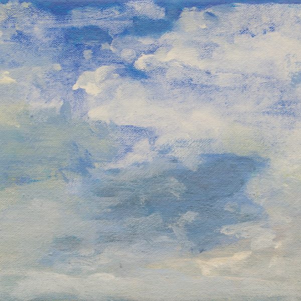 Morgan Bancon. Cielo de primavera 2, 2025. Acrílico sobre lienzo. 19 x 24 cm