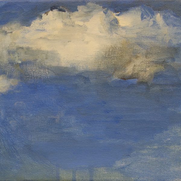 Morgan Bancon. Cielo de primavera 6, 2025. Acrílico sobre lienzo. 19 x 24 cm