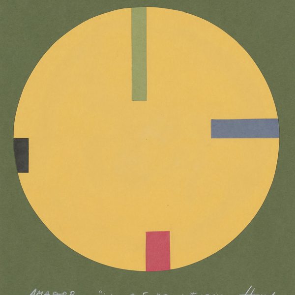 Amador. Double Pythagorean Tetratkys on disc , 1983. Collage on carboard. 296 x 224 cm