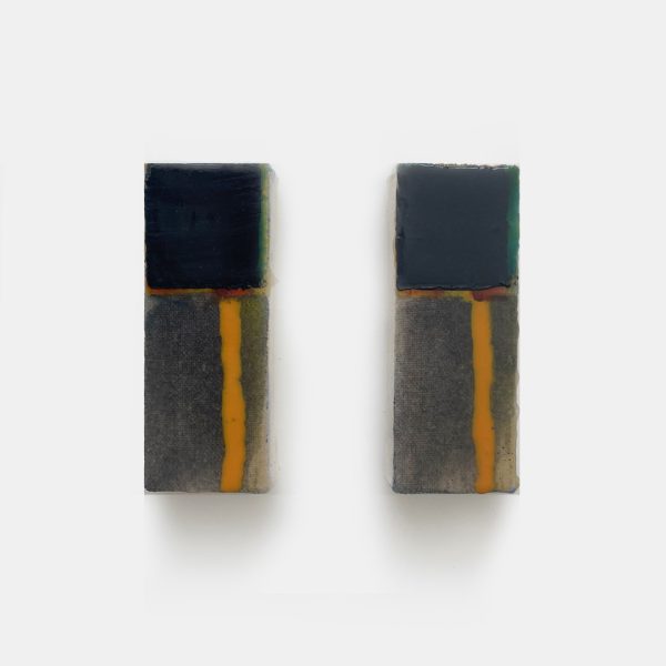 Plágaro. Cuadros Iguales, 2022. Técnica mixta sobre loneta en madera. Set. 10,5  x 12 x 1,5 cm. Ref. 1393