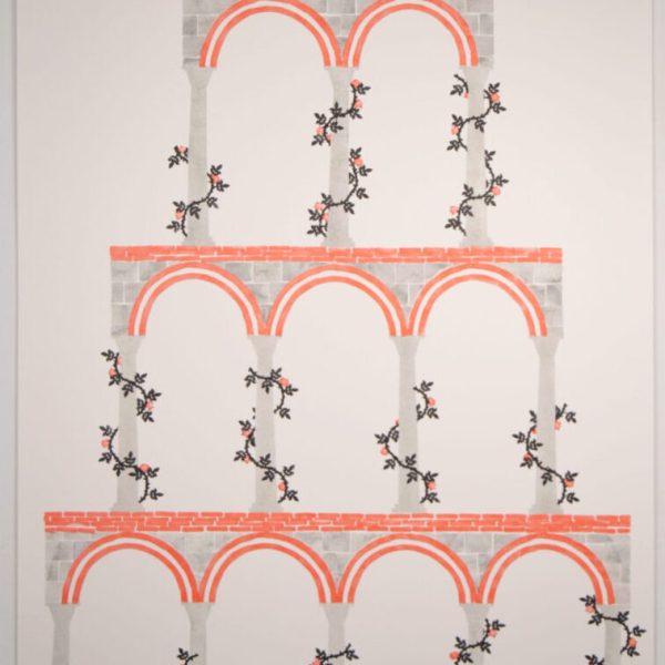 Nicholas F. Callaway
Torre, 2022.
Estampación de sellos de goma tallados a mano sobre papel Guarro Basik.
 100 x 70 cm