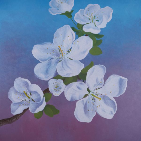 Josefina Junco. En el crepúsculo, 2019. Pétalos II. Díptico. Óleo sobre lino. 140 x 110 cm