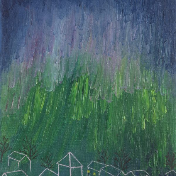 Josefina Junco. Energía cósmica, 2026. Óleo sobre lino. 33 x 24 cm
