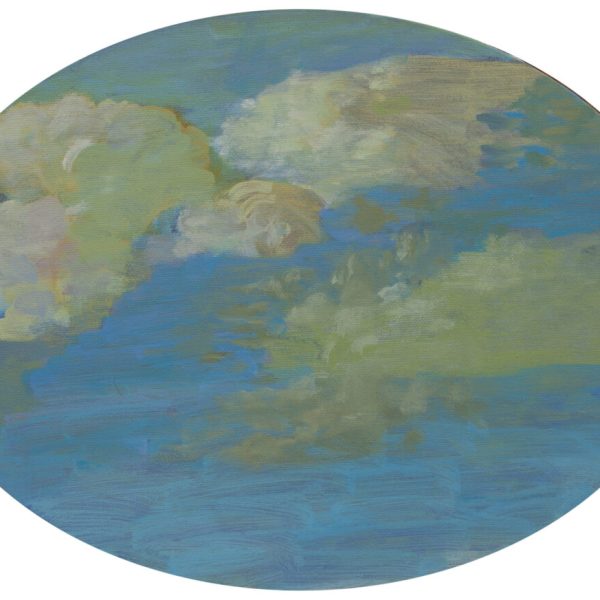 Morgan Bancon. Cielo ovalado, 2025. Acrílico sobre lienzo. 30 x 40 cm