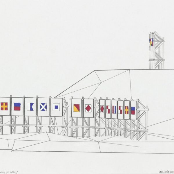 Carlos Coronas. Os territórios sonhados, n.º 10. 2015.
Lápis, marcador e aguarela sobre papel. 
30 x 43 cm